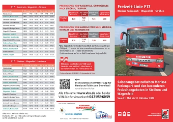 Tarife Freizeit-Linie F17 © ZVBN